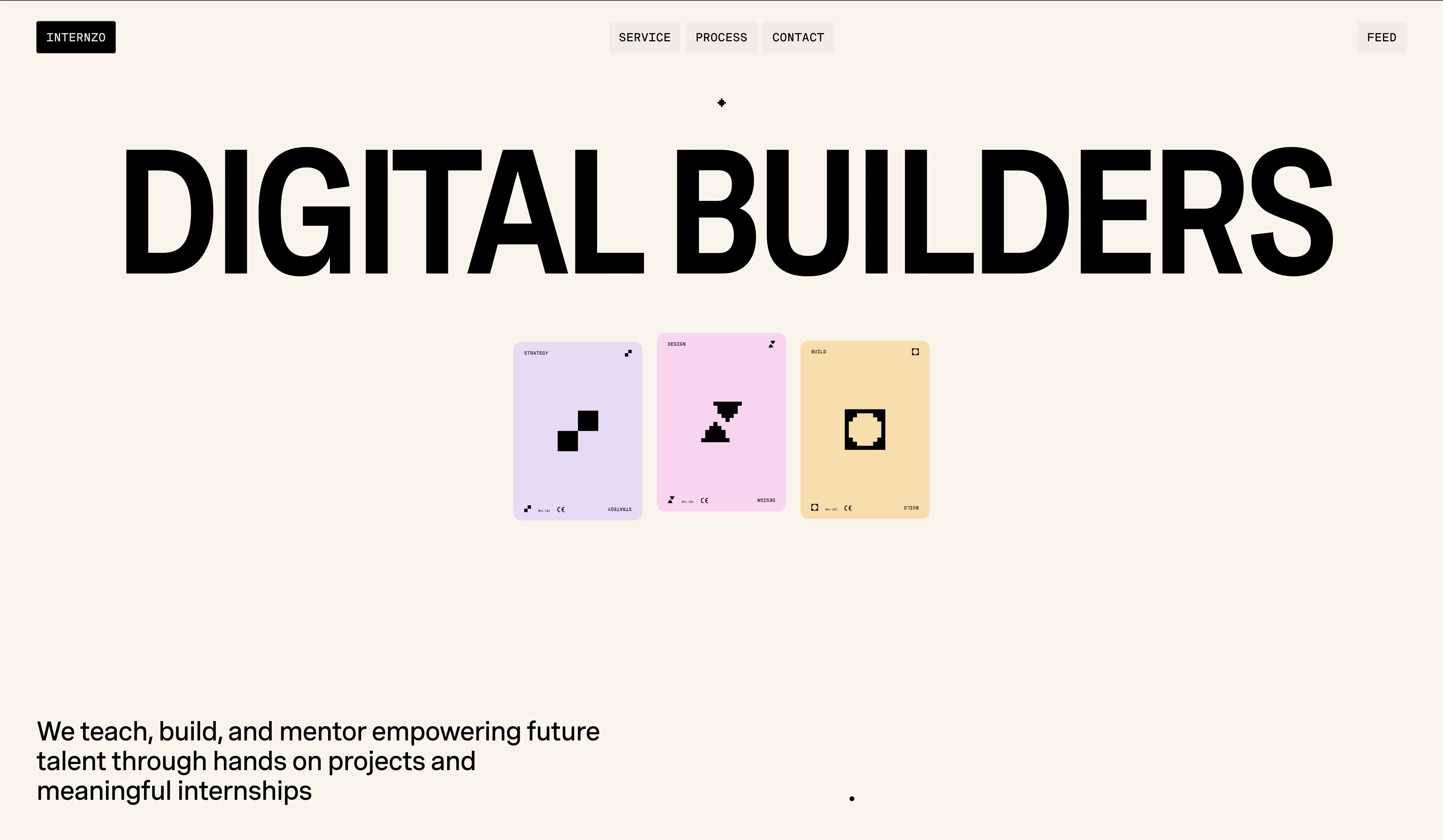 Internzo landing page