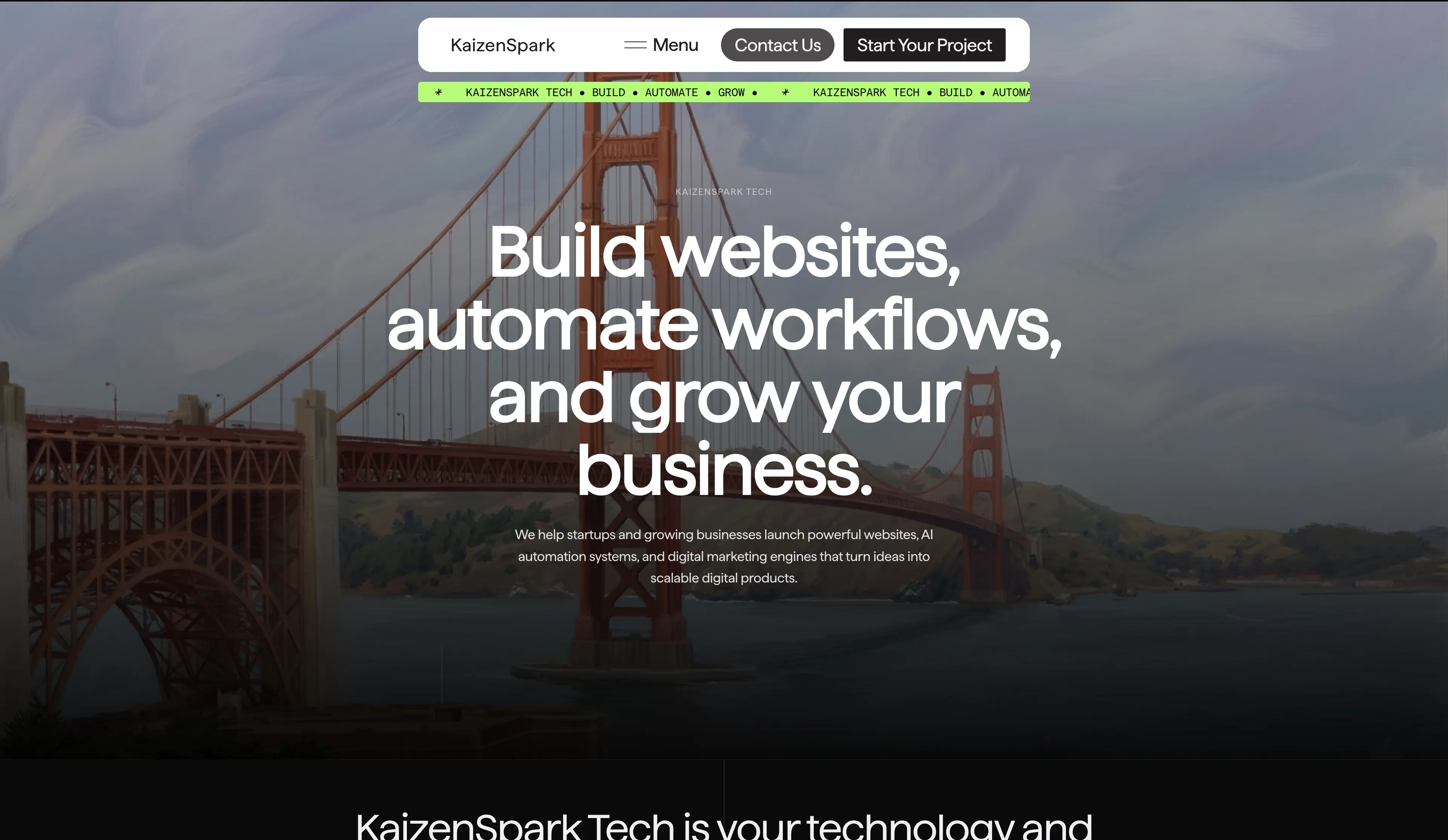KaizenSpark landing page